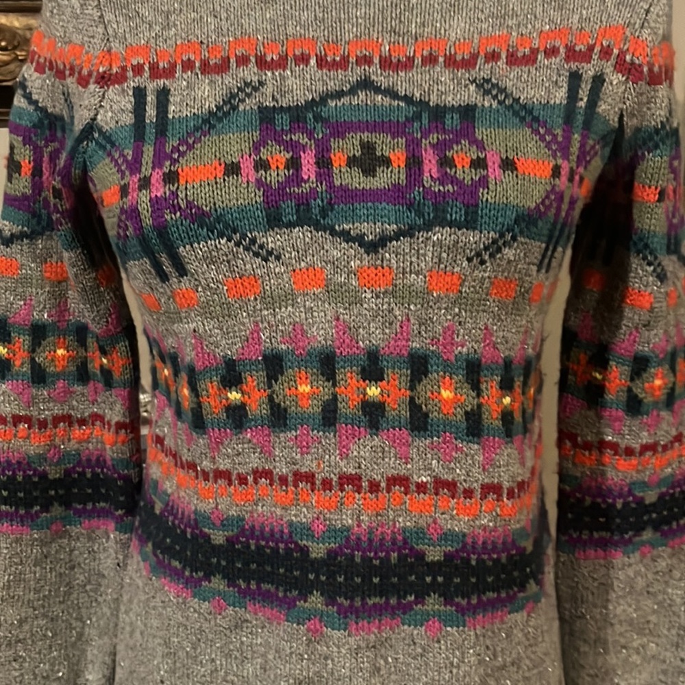 Vintage Chaps Fair Isle Cotton Blend Sweater Size Petite Small - Picture 4 of 10